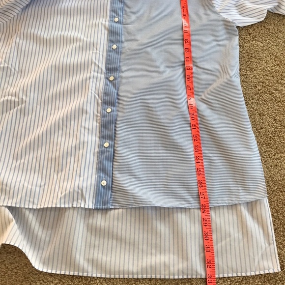 NWT! ZARA Woman Size L White with Blue striped high Top - Picture 8 of 8